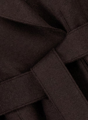 Long maxi coat in pressed wool