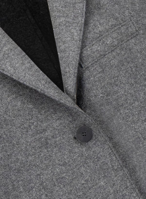 Long topcoat in pressed wool