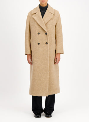 Long coat in bouclè