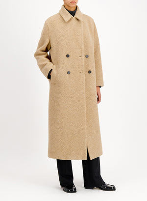 Long coat in bouclè
