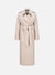 Long trench double stitching pressed wool