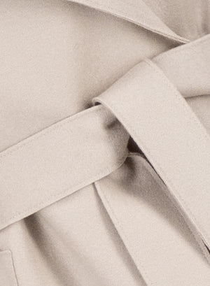 Long trench double stitching pressed wool