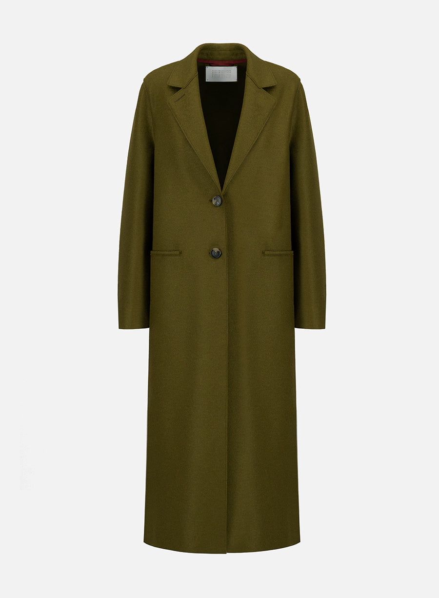 long boxy coat light pressed wool