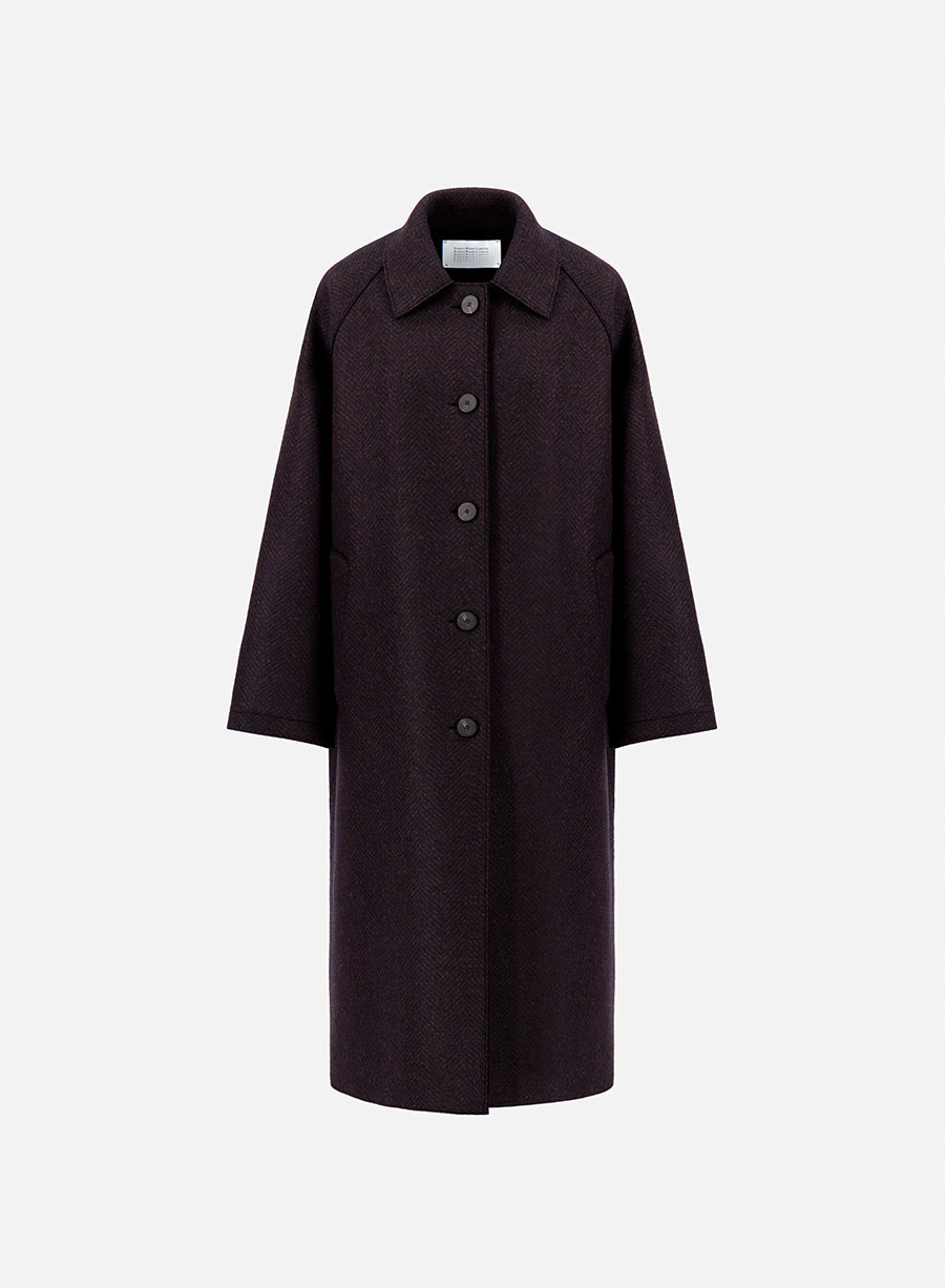 Balmacaan patterned cashmere blend