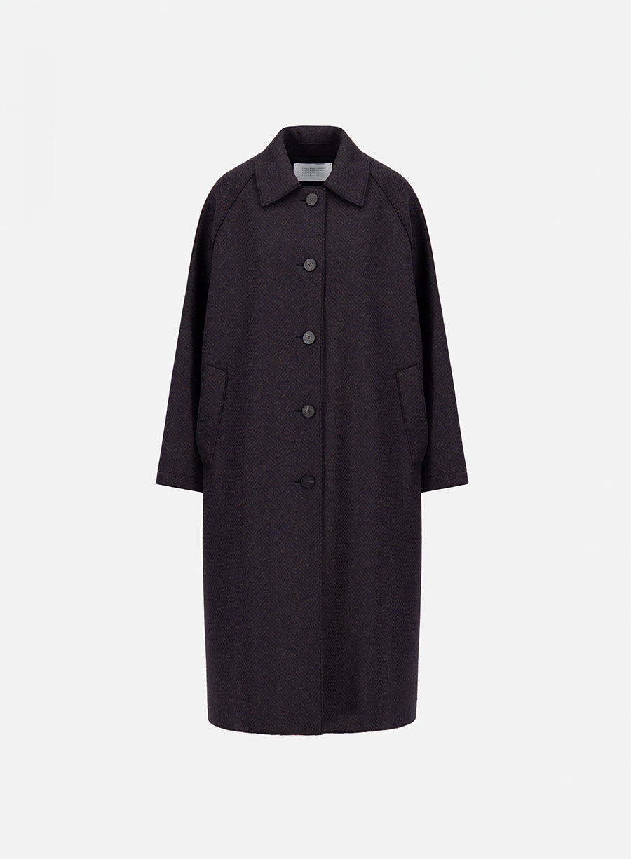 Balmacaan patterned in cashmere blend