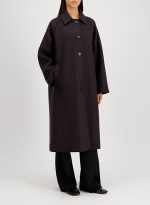Balmacaan patterned in cashmere blend
