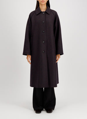 Balmacaan patterned in cashmere blend