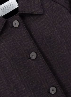 Balmacaan patterned in cashmere blend