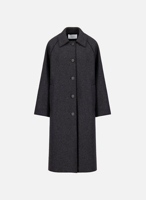 Balmacaan patterned in cashmere blend