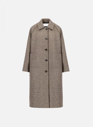 Balmacaan patterned in cashmere blend