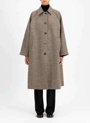 Balmacaan patterned in cashmere blend