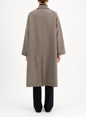 Balmacaan patterned in cashmere blend