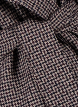 Belted clutch coat tattersall