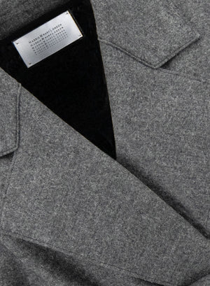 Belted clutch coat in pressed wool