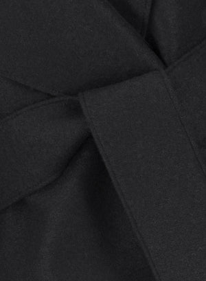 Belted clutch coat pressed wool