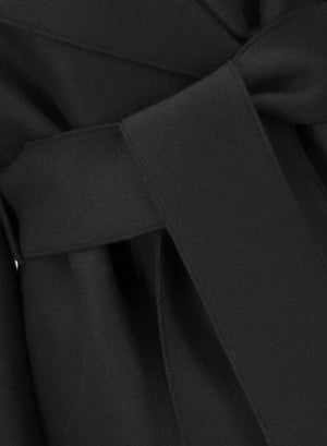 Belted clutch coat pressed wool