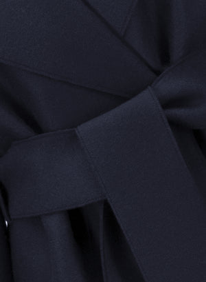 Belted clutch coat pressed wool