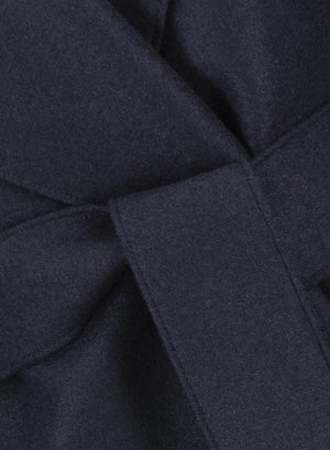 Belted clutch coat pressed wool