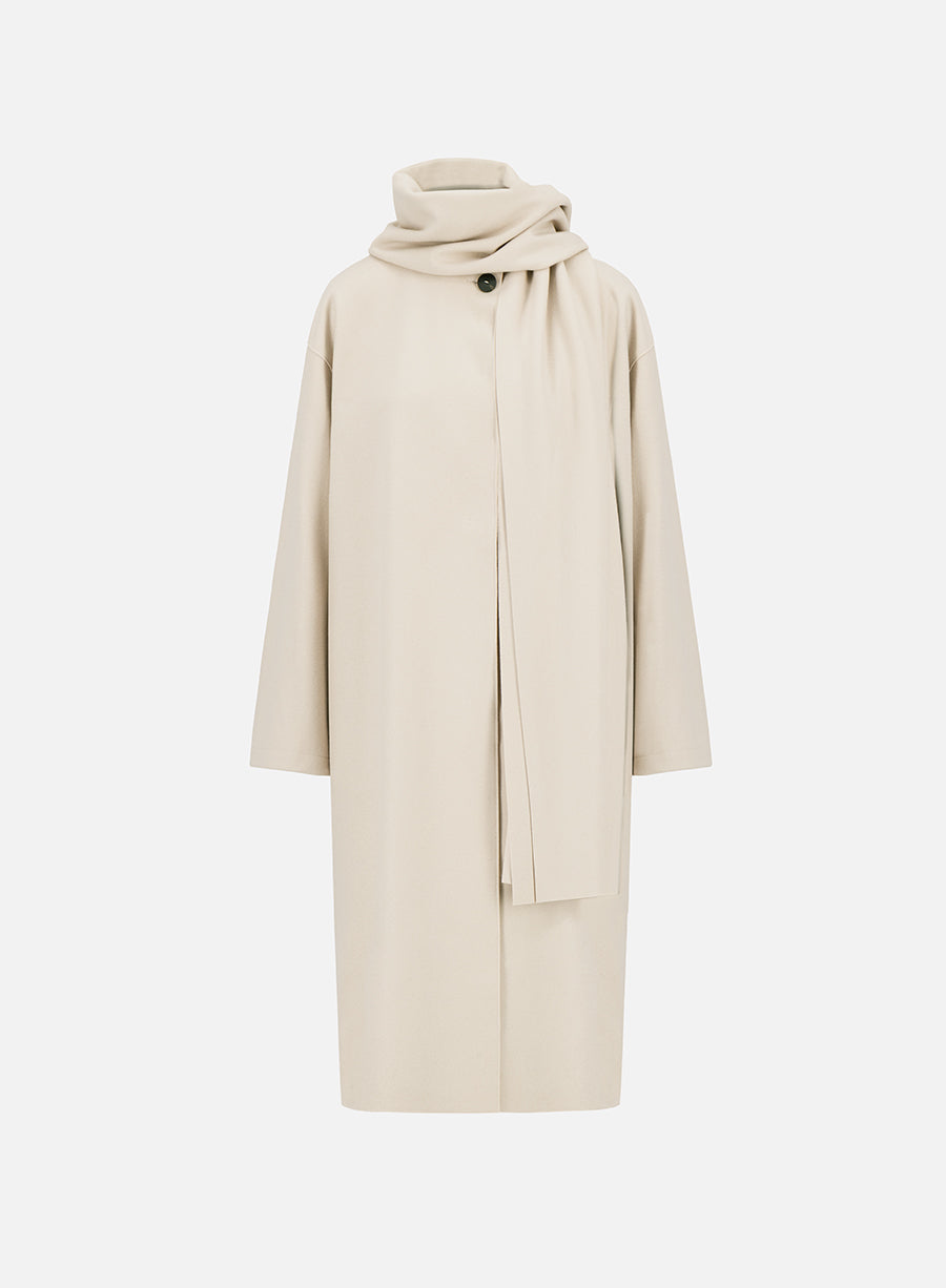 Scarf coat cashmere blend