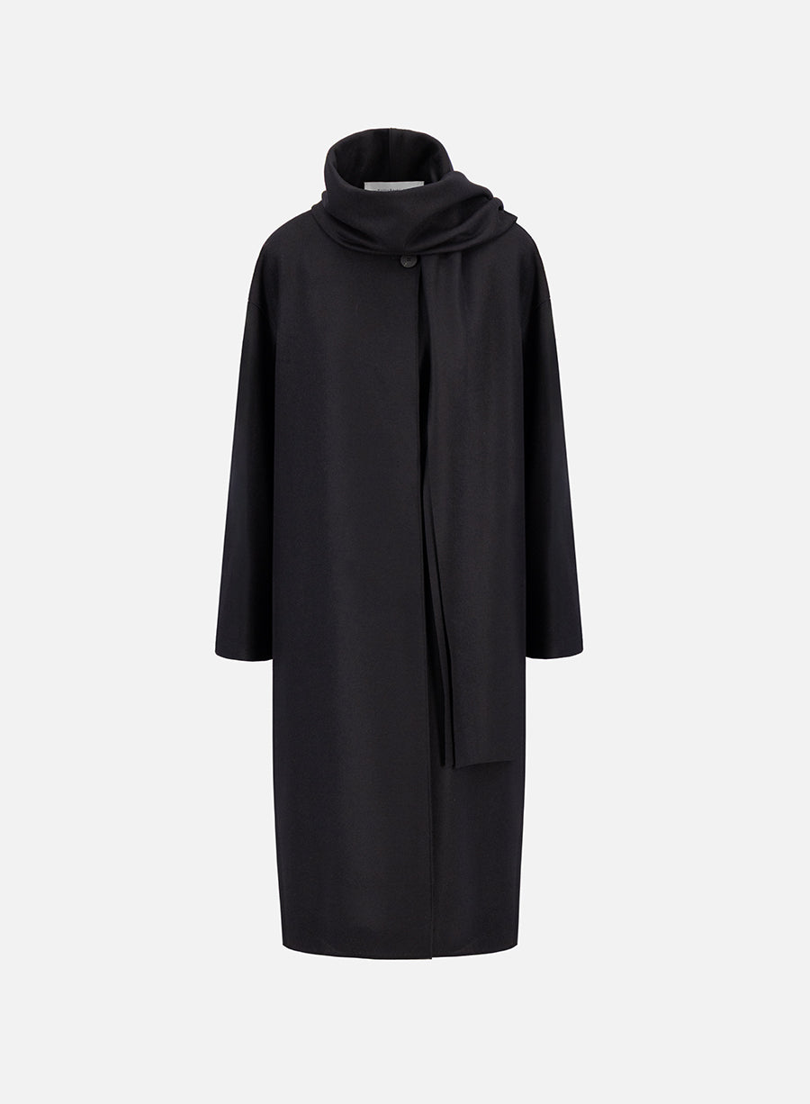 Scarf coat cashmere blend