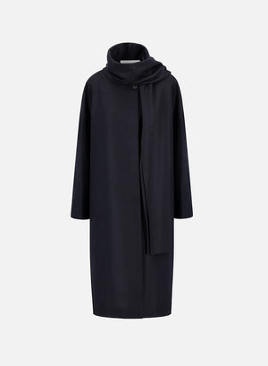 Scarf coat in cashmere blend