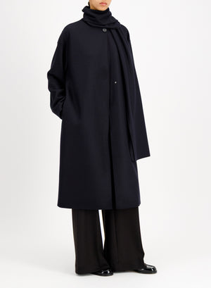 Scarf coat in cashmere blend