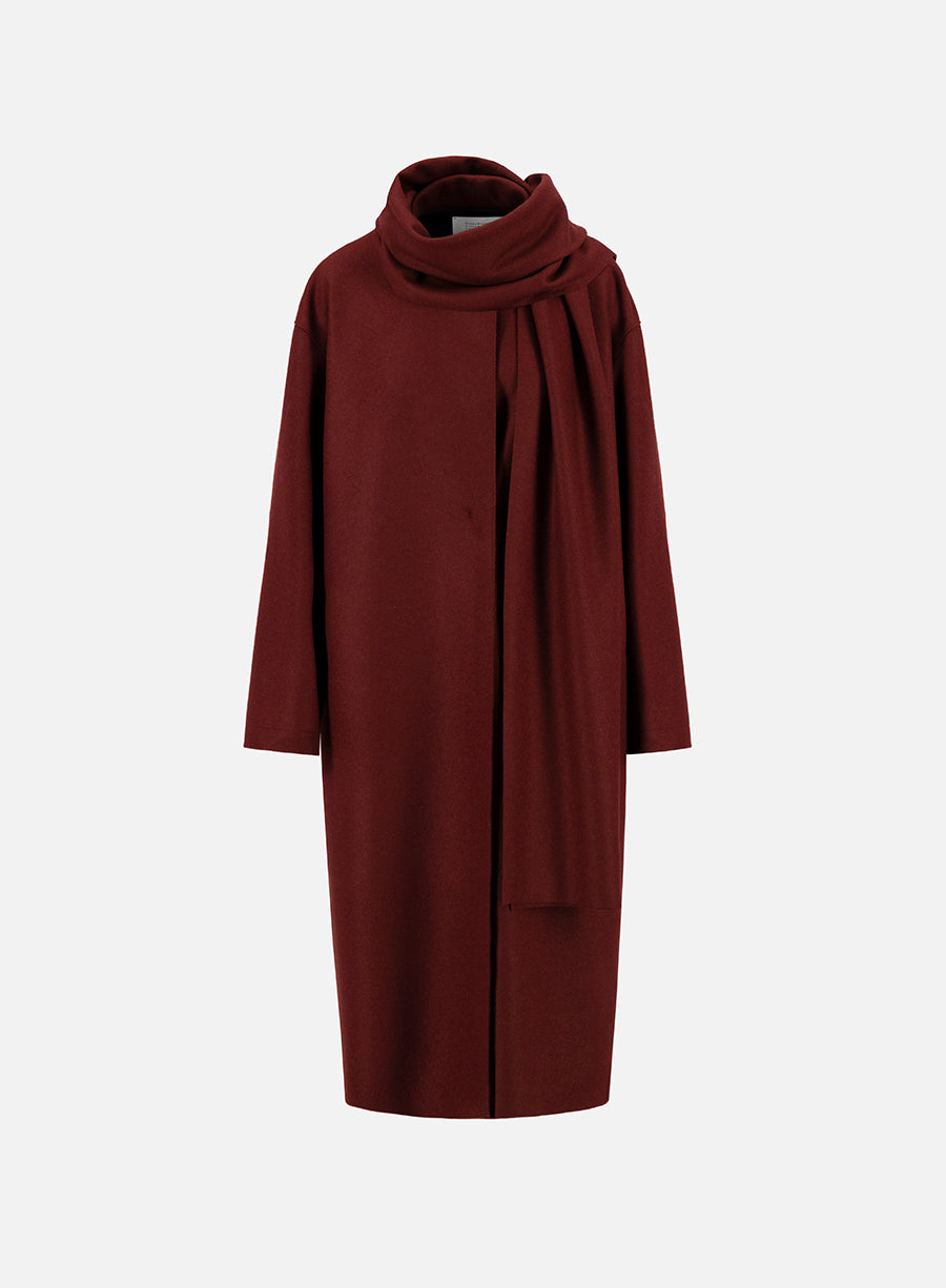 Scarf coat cashmere blend