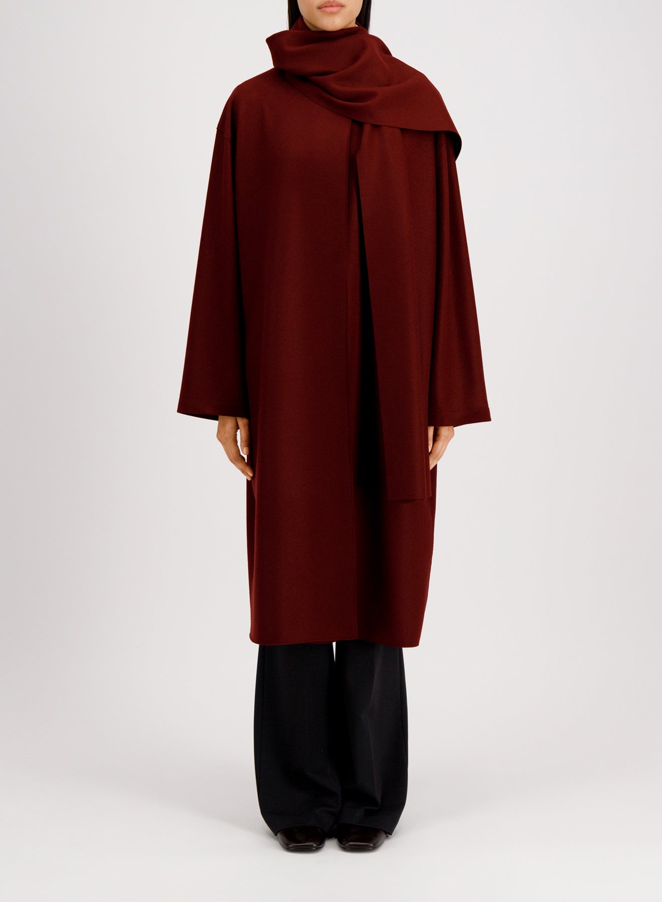 Scarf coat cashmere blend