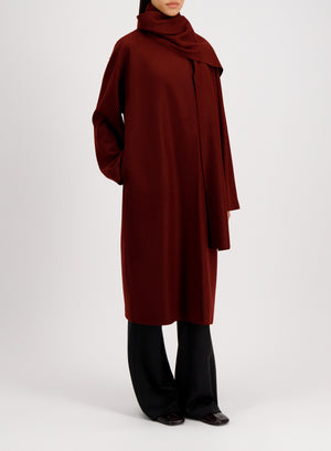 Scarf coat in cashmere blend