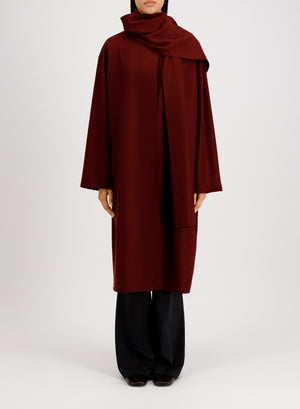 Scarf coat in cashmere blend