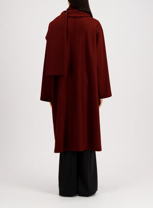 Scarf coat in cashmere blend