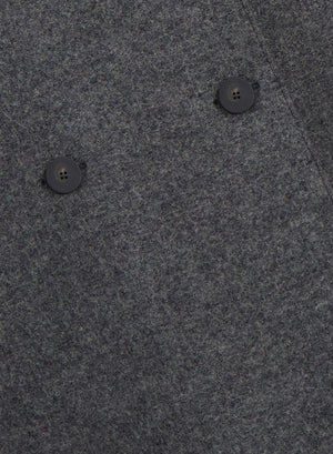 Long oversized coat in pressed wool