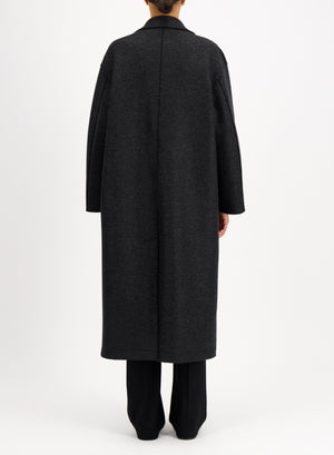 Long oversized coat in pressed wool