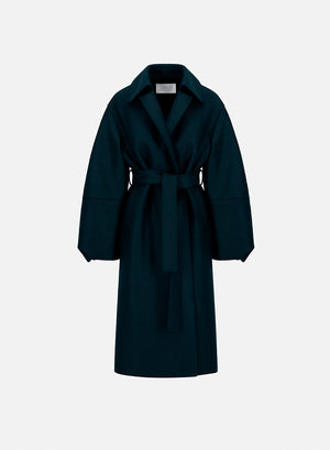 Puff sleeves coat pressed wool