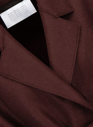 Long puff sleeves coat in pressed wool