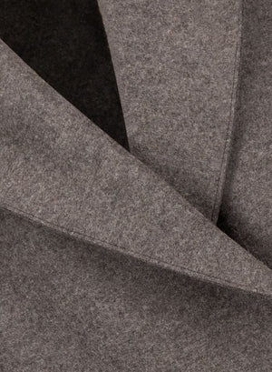Long hooded coat in pressed wool