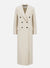 Long double breasted tailored coat pressed wool