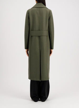 Military coat in pressed wool