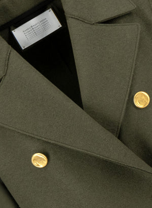 Military coat in pressed wool
