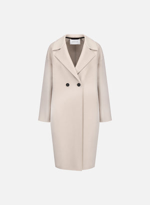 Dropped shoulder coat in pressed wool
