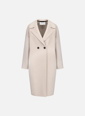 Dropped shoulder coat pressed wool