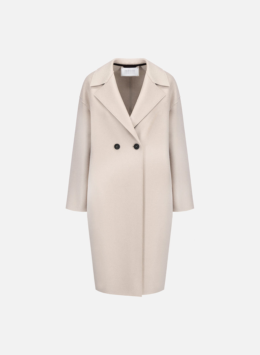 Dropped shoulder coat pressed wool