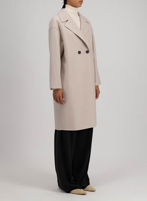 Dropped shoulder coat in pressed wool