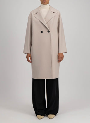Dropped shoulder coat in pressed wool