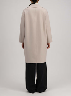 Dropped shoulder coat in pressed wool