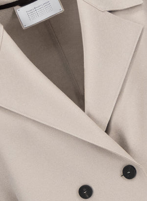 Dropped shoulder coat in pressed wool