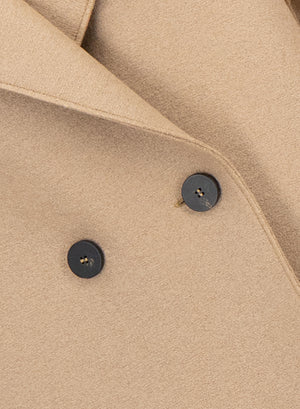 Dropped shoulder coat in pressed wool