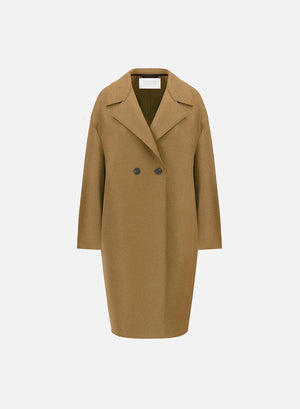 Dropped shoulder coat in pressed wool