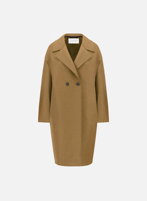 Dropped shoulder coat pressed wool