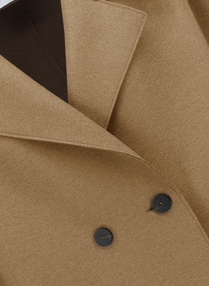 Dropped shoulder coat in pressed wool